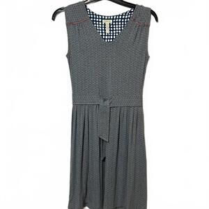 Matilda Jane Preppy Sleeveless Gray Tie Front Whimsical Garden Chic Dress Small